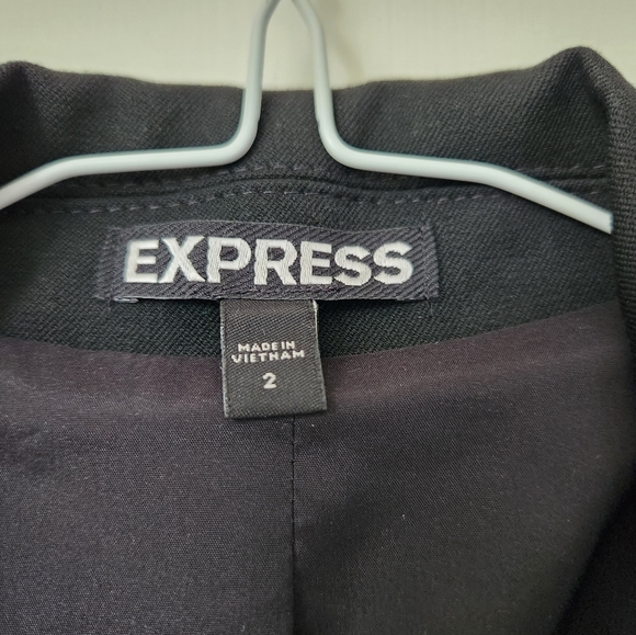 Express Cropped Blazer 3/4 Ruched Sleeve - Picture 3 of 6